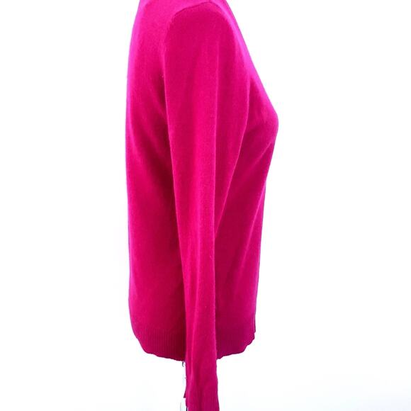 Ann Taylor Fact 100% Cashmere Sweater Pink Vneck MP Medium Petite Top Shirt - Picture 3 of 8